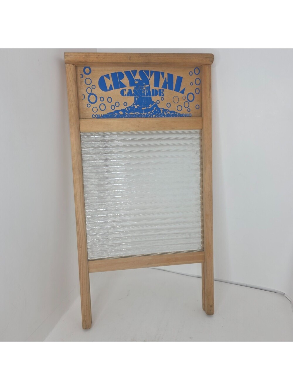 Vintage Columbus Washoard Co Crystal Cascade Glass No 2080 Primitive